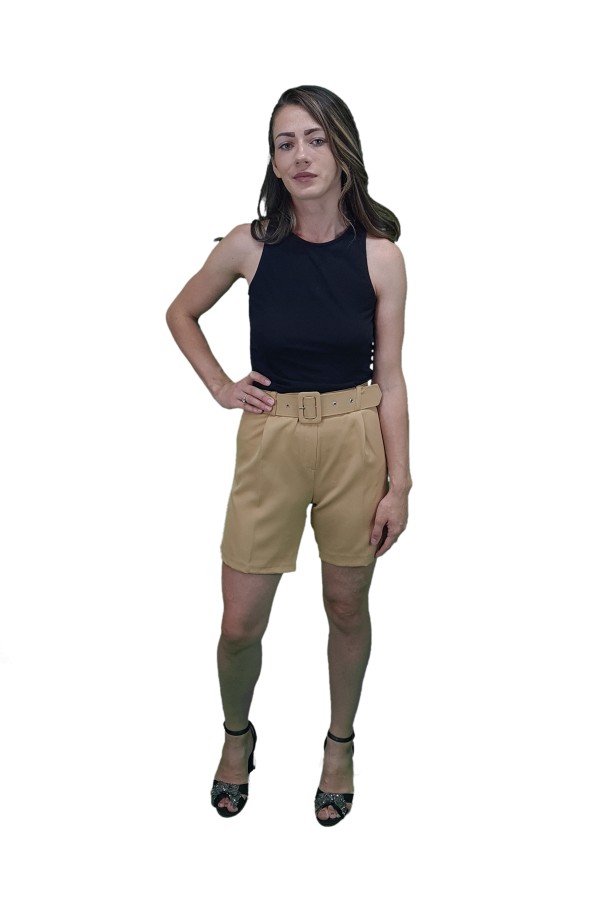 Women shorts, casual, beige color, model P093